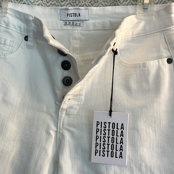 NWT Pistola winter white jeans / high rise / A line / button fly - Picture 2 of 6